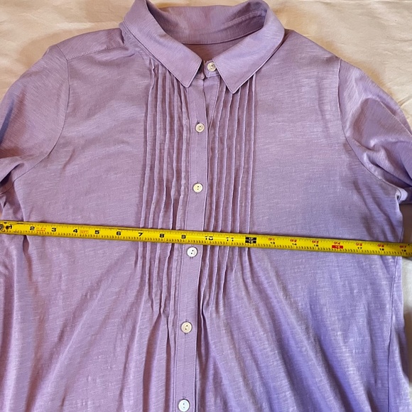 JJill Pintuck Slub Top light purple med. - Picture 4 of 11